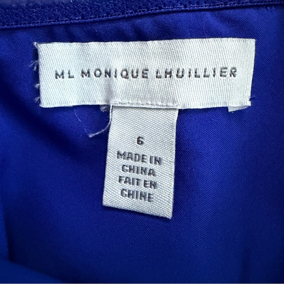 ML Monique Lhuillier Strapless Blue Floral Fit & Flare Cocktail Dress Size 6 - Picture 3 of 9